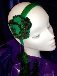 diadema flor verde